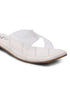 GNIST Clear Cross Strap White Flats